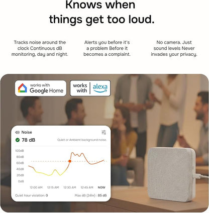 Layla Noise Monitoring Device for Airbnb, Rental, Office & Home | Noise & Occupancy Sensor with Radar-Based Motion Detection | Privacy-Safe Security Monitor | No Subscription