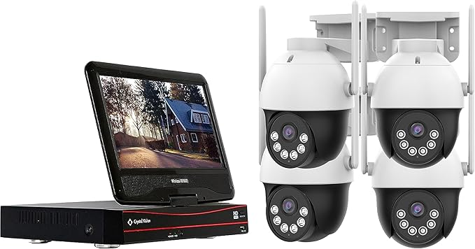 8CH AI Powered Floodlight & Two Way Audio NVR Kit (4X Pan-Tilt Camera Kit)