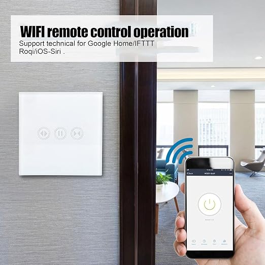 ABS Material Housing for Scene Control - Smart Switch Wireless WiFi Remote Control Touch Power Distribution Device Compatible with Google Home IFTTT Roqi and iOS Siri 800W Capacity
