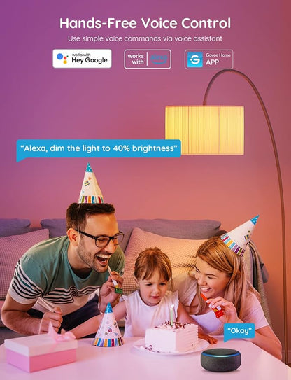Govee A19 Smart Light Bulbs H6008 800 Lumen 4 Pack Bundle with Dual Smart Plug 4 Pack