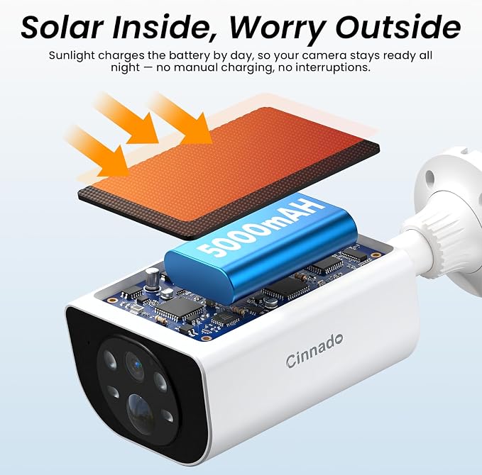 Cinnado 2K Security Cameras Wireless Outdoor with App Control, S1 1 Pack