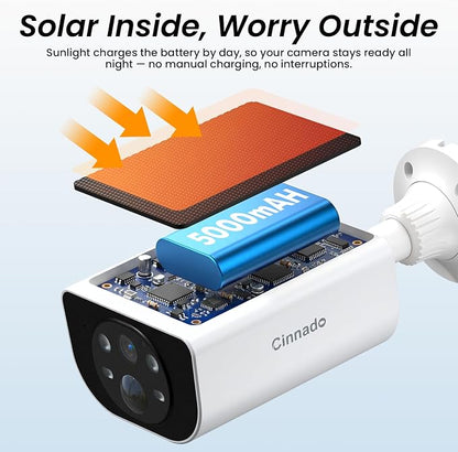 Cinnado 2K Security Cameras Wireless Outdoor with App Control, S1 1 Pack