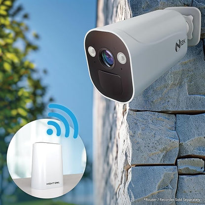 Night Owl Wire Free 2K HD Indoor/Outdoor Deterrence Cameras with 2-Way Audio (2-Pack)