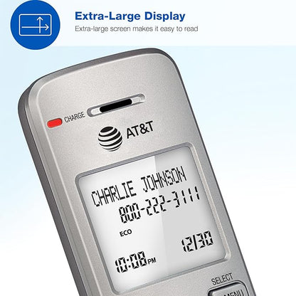 AT&T EL51403 DECT 6.0 4-Handset Cordless Phone with Simulated Full-Duplex Speakerphone, Backlit LCD Display & Lighted Keypad, Caller ID/Call Waiting, Intercom, ECO Mode