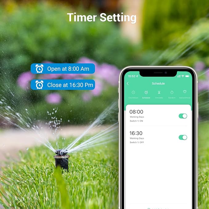 DEWENWILS WiFi Smart Yard Stake Timer Plug, Outdoor Power Stake Timer | 6 Outlets, 6FT Cord, Waterproof, Voice Control, Alexa&Google Assistant Compatible, 1875W/15A, for Patio, Halloween Decors