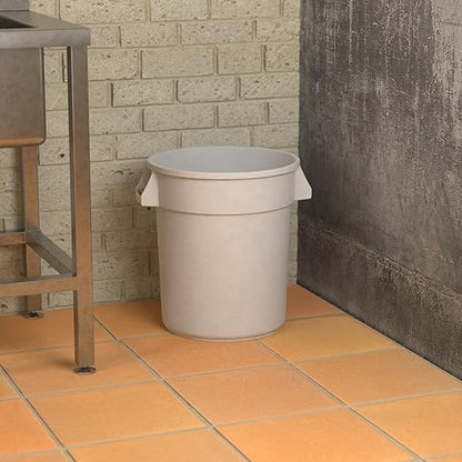 20 Gallon White Round Commercial Trash Can, Heavy-Duty Food Grade NSF Certified, Perfect for Restaurant, Office, School, Garage, Backyard, Workshop, Warehouse
