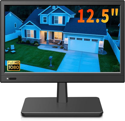 Jexiop 12.5 inch Security Monitor,Small Monitor with Speaker,Remote Control/HDMI/VGA/BNC/RCA Interfaces in for Home | Office | Warehouse Surveillance | RV