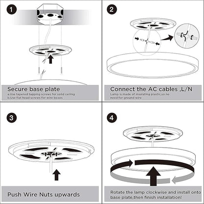 TALOYA Dimmable Flush Mount Ceiling Light,15.8Inch,24W,5 CCT,LED Ceiling Light Fixture for Bedroom,Kitchen,Living Room,White