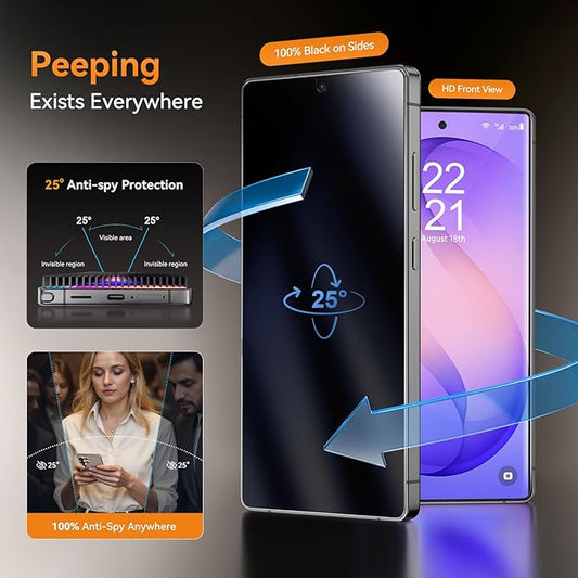 X-it for Samsung Galaxy S26 Ultra Screen Protector 9H+ Glass [Anti-Glare & Anti-Reflective] 68% Glare Reduction 25° Privacy Filter Ultrasonic Fingerprint Compatible Military Grade Drop Protection - 2 Pack