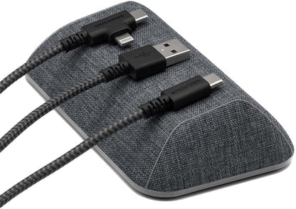 Smartish Magnetic Cord Holder, Bigger Cable Wrangler, Office Desk Organizer | Holds 8 Cords, 2 Cable Clips, Weighted Base, Charger Keeper, Phone Charging Cable Management, Nightstand Accessories, Gray