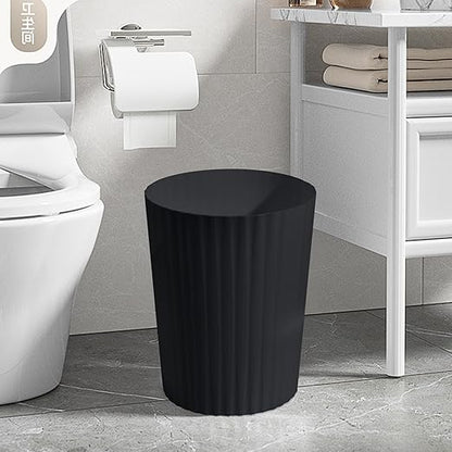 Versatile 2 Gallon Plastic Trash Can - The Compact Bin for Bathroom, Kitchen, or Home Office - Black