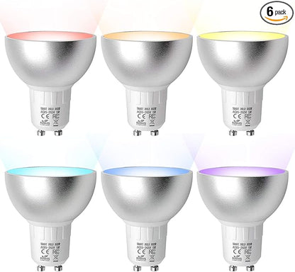 BENEXMART Zigbee GU10 Smart LED Bulb 5W RGBW Compatible with Tuya SmartThings App Alexa Echo Plus Google Home Voice Control (zigbee GU10 6 Pack)