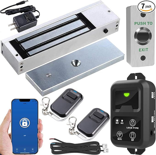 2.4GHz WiFi Remote Access Control System 1200lb Electric Magnetic Door Lock Kit with Smartphone app Access