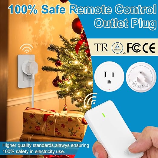 NineLeaf Wireless Remote Wall Switch and Outlet, Remote Control Outlet Light Switch for Lamps, Fans, Expandable, 15A/1875W, 500ft RF Range, TUV Listed (3 Remotes and 5 Outlets)