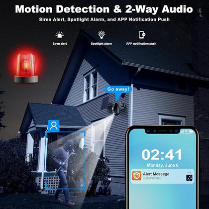 SeeVision 4G LTE Cellular Security Camera, No WiFi with Built in SIM Card, Solar Security Cameras Wireless Outdoor Featuring 3MP 2K HD, PIR Motion Detection, Color Night Vision, 2-Way Talk
