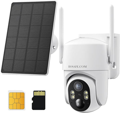 No WIFI Security Camera No Internet Needed, 4G LTE Cellular Security Camera Outdoor Wireless, Cell Camera with SIM Card, PIR Sensor, 2K Color Night Vision, SD/Cloud, 2-Way Talk, IP66 Waterproof