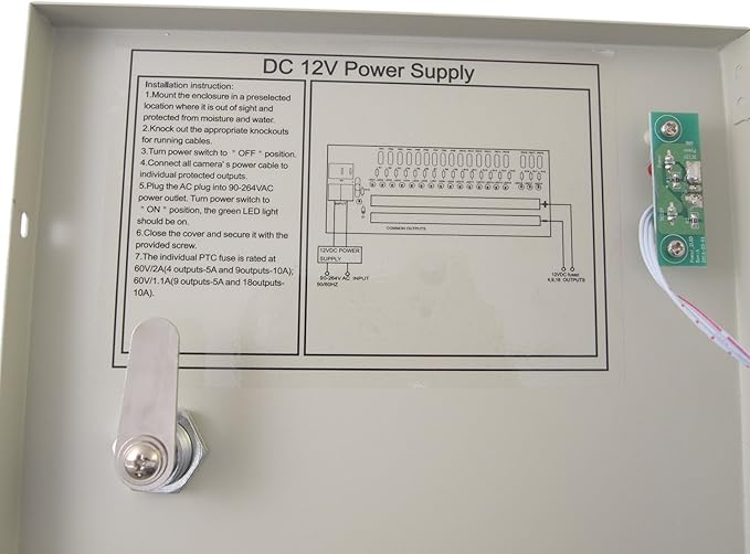 Evertech Power Box 18 Ch Channel 12V DC 10 A Power Supply Distribution Box for CCTV DVR Security Camera LED Lights