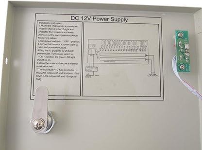 Evertech Power Box 18 Ch Channel 12V DC 10 A Power Supply Distribution Box for CCTV DVR Security Camera LED Lights