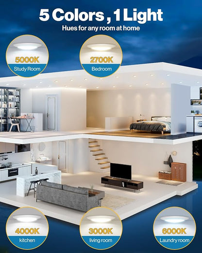 Sunco 36 Pack 4 Inch LED Disk Lights, Flush Mount Disc Recessed Ceiling Can Lighting, 650 LM, Selectable CCT 2700K/3000K/4000K/5000K/6000K, Dimmable, 10W=50W, Wet Rated ETL