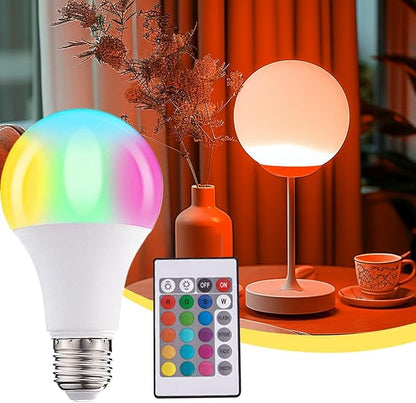 Color Changing Light Bulb - Lampshade Buld Head with Multicolors RGB, E27 Screw Base Bulb | 5W Color Changing Light Bulbs E27 Base Smart Light Bulbs Remote Controled for Lamps Decoration Household