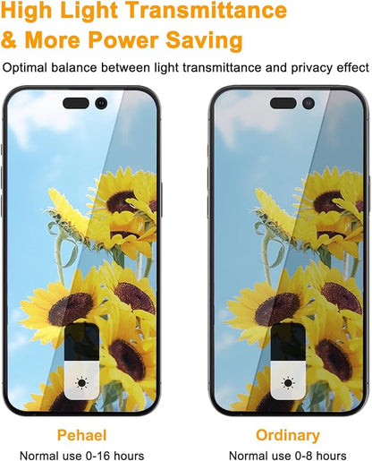 PEHAEL 2+2 Pack for iPhone 14 Pro Max Privacy Screen Protector with Camera Lens Protector Full Coverage Anti-Spy Tempered Glass Film 9H Hardness Easy Installation Bubble Free [6.7 inch]