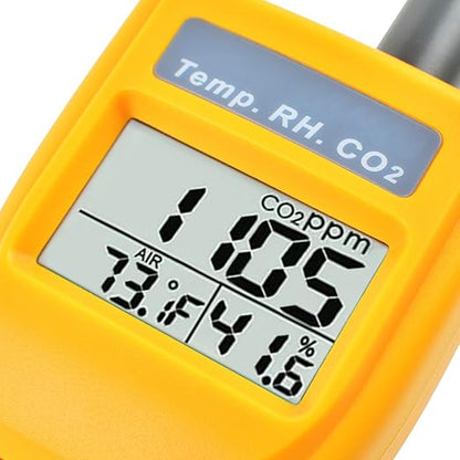 Portable CO2 Meter Handheld CO2 Detector Monitor 0~9999ppm, Carbon Dioxide Meter with Alarm Function, Temperature & Humidity Meter NDIR Sensor Air Quality Monitor for Home Trip Classroom and Office