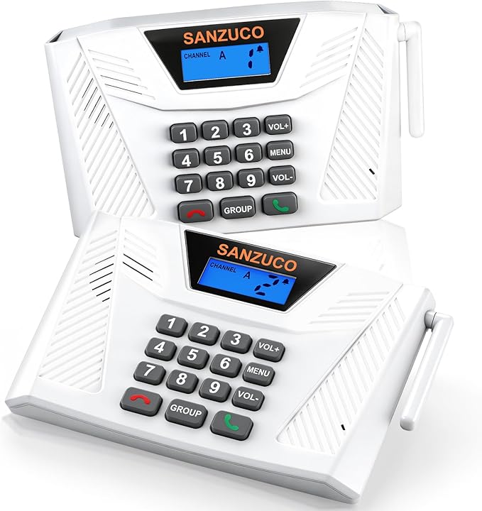 60L Intercoms Wireless for Home, 1700ft 2026 Wireless Intercom System with Full Duplex & Group Call, Hands Free Two Way Real Time Home Intercom for Elderly, Kids & Office (2 Pack)