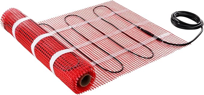 VEVOR Floor Heating Mat, 20 Sq. ft, Electric Radiant in-Floor Heated Warm System with Digital Floor Sensing Thermostat, Includes Installation Monitor, Adhesive Back for Easy Installation on The Floor