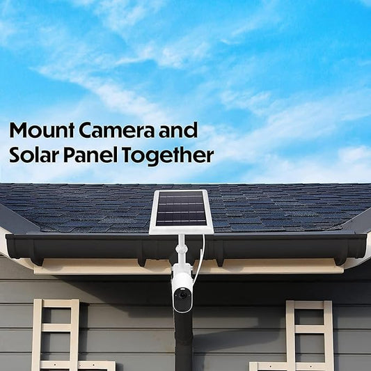 Wasserstein 2-in-1 Universal Pole Mount for Camera & Solar Panel Compatible with Wyze, Blink, Ring, Arlo, Eufy Camera (White)
