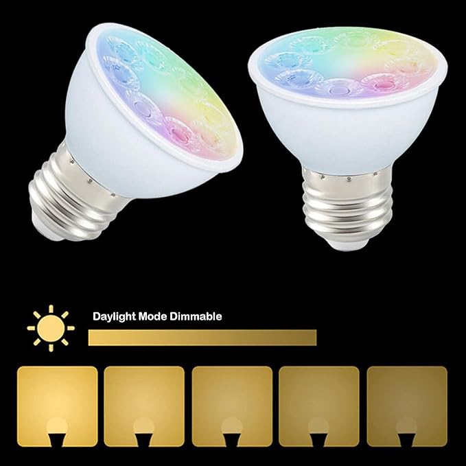 Smart Light Bulbs E26 Base G45 LED RGBW 2700K-6500K Dimmable Color Changing Light Bulb Multicolor Lights 3W (25W Equivalent)for Party Decoration, Smart Home Lighting , No Hub Required , 4 Pack