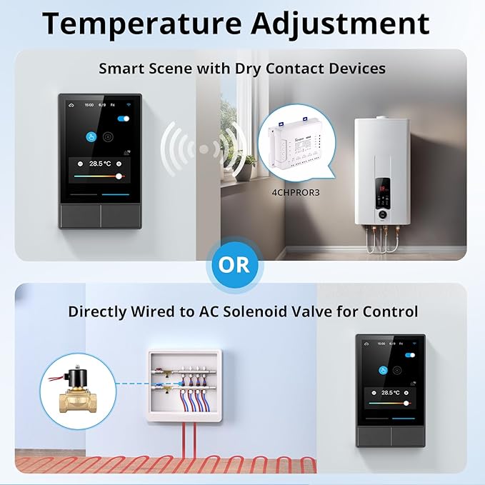 SONOFF NSPanel Smart Switch - 2-Switch Panel Home Control With Touchscreen, Temperature Function, Lights Control - Compatible With Alexa and Google Home, Black