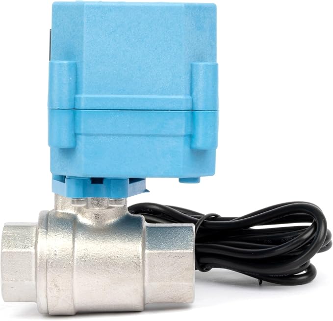 Motorized Ball Valve 1/2 in NPT U.S. Solid WiFi Smart 304 Stainless Steel 2-Way Electric Actuated USB Powered NSF Certified for Water Irrigation