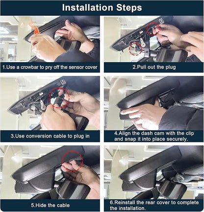 Front 4K & Rear 1080P Dash Cam Fit for Dodge RAM Gen5 RAM 1500 2025 2026 Mid-Term Facelift (Model G), Big Horn Laramie Lone Star Limited Rebel RHO Tradesman etc, UHD 2160P Video, OEM Look, 128GB Card