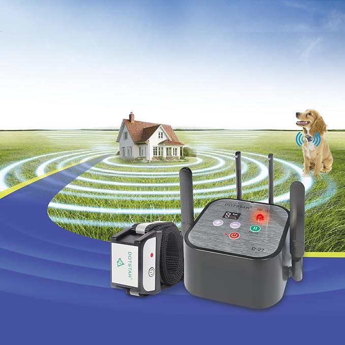 Dog Wireless Fence Pet 2026 Newest Intelligent Electric Containment System, Low Battery AI Smart Alarm Dog Out of Range Reminder, Display Receiver Battery Level, Waterproof Rechargeable Dog Fence
