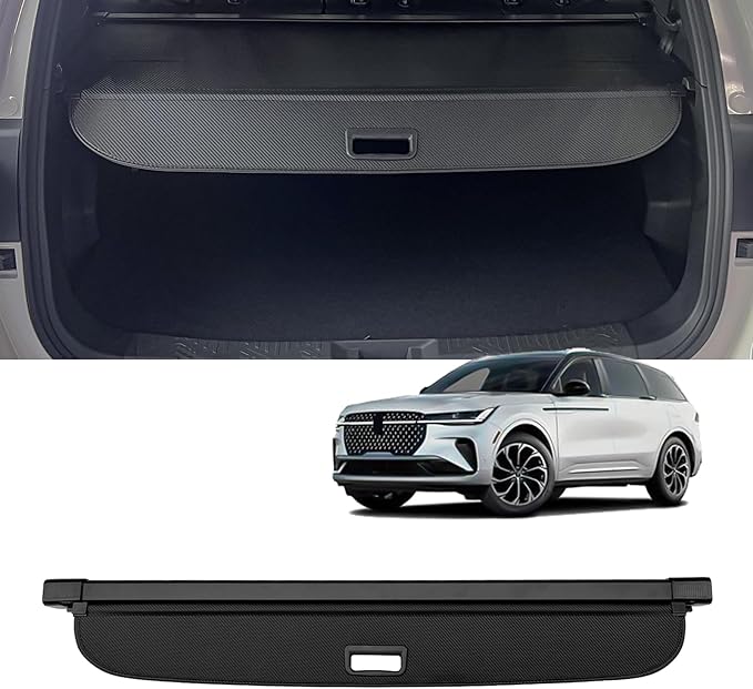 AUXKO Retractable Cargo Cover for Lincoln Nautilus 2026 2025, Trunk Cargo Cover Luggage Security Shade Cover for 2026-2024 Lincoln Nautilus Shielding Anti-Peeping Luggage Privacy Screen, Carbon Fiber
