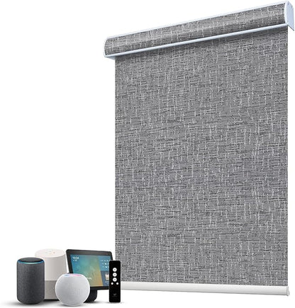 SmartWings Motorized 100% Blackout Shades Blinds, Custom Size, Cordless Window Shades with Rechargeable Battery, Work with Matter/Apple HomeKit, Alexa, Thread/Zigbee, Remote Optional, afar Midnight