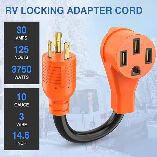Nilight 30 Amp to 50 Amp RV Generator Adapter Cord L5-30P 14-50R
