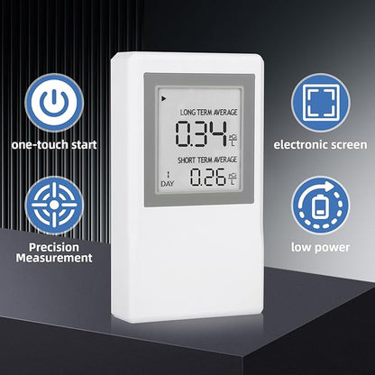 Radon Detector for Home with ±0.1 pCi/L Precision,Radon Meter,Real-Time Air Quality Monitoring,Long-Term & Short-Term Data,Portable Design & Extended Battery Life,Radon Detector for Home Basement