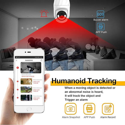 Ameyes Dog/Pet Camera for Home Security with Light Socket, 1080P Indoor/Outdoor Wireless Camera, 2.4&5GHz WiFi Camera with Phone App, Color Night Vision, Motion Detection, Compatible with Alexa