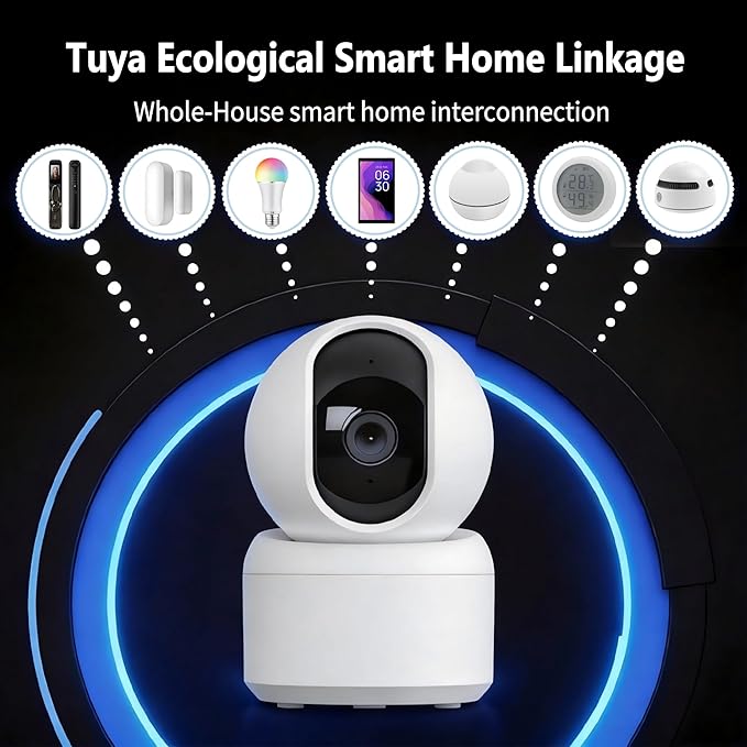 Indoor Pan/Tilt Home Security Camera 2K 3MP, 360 Degree Wireless WiFi Webcam/Monitor for Baby/Elder/Nanny with Night Vision & Phone App, 2 Way Audio, Cloud & SD Card Storage