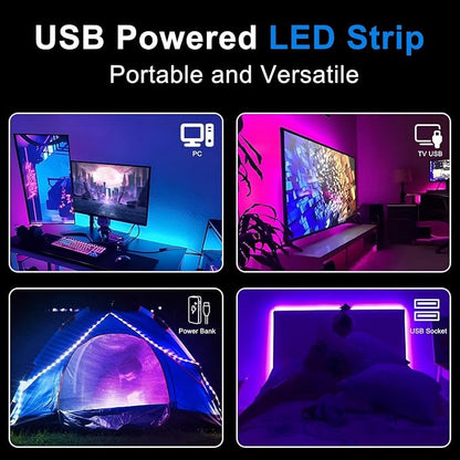 VOLIVO 50FT LED Strip Lights for Bedroom RGB Color Changing | Bluetooth App Control, IR Remote, Music Sync, Room & Home Decor Lighting