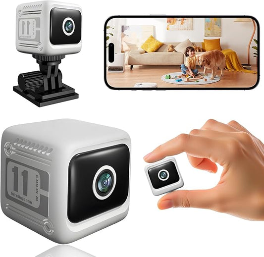 Spy Camera Hidden Camera, 4K Mini Cameras with Motion Detection, for Nanny Cam Wireless Surveillance for Indoor Home and Office White
