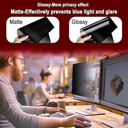 [2-Pack] 18.5 Inch Computer Privacy Screen Filter (16:9 Aspect Ratio) - Removable, Anti Glare & Blue Light Blocking, Compatible with HP Dell ASUS Acer Samsung Monitors