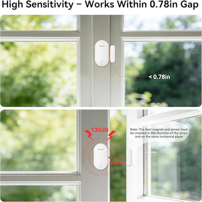 TECKNET Door Alarms for Kids Safety, Door Alarms When Opened, Two-Way Door and Window Alarm Door Alarm for Home Security, 2-in-1 Alarm & Chime, 3-Level Volume Control, Door Sensor Alarm (3 Pack)