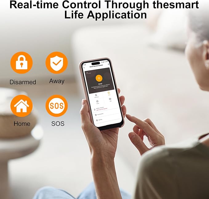 XUK 4G/GSM/Wi-Fi Alarm System for Home Security, 13-Piece Kit | Works with Alexa & Google Home | SOS button | Door & PIR motion sensors | For houses & apartments