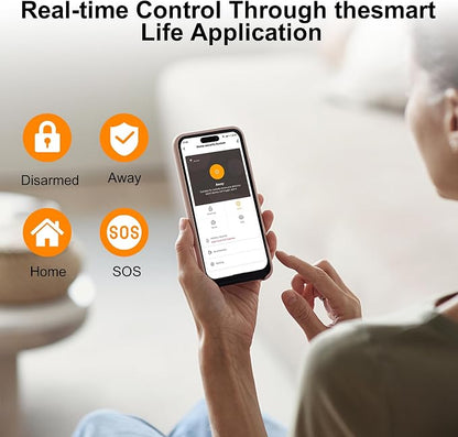 XUK 4G/GSM/Wi-Fi Alarm System for Home Security, 13-Piece Kit | Works with Alexa & Google Home | SOS button | Door & PIR motion sensors | For houses & apartments