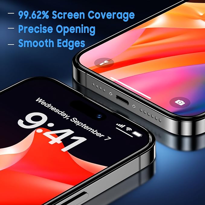 Uyiton for iPhone 14 Pro Max Matte Screen Protector, Anti-Fingerprint [Easy to Install] Anti-Reflection Shatterproof Full Coverage [Case Friendly] Anti-Glare 9H Tempered Glass Screen Cover, 2 Packs