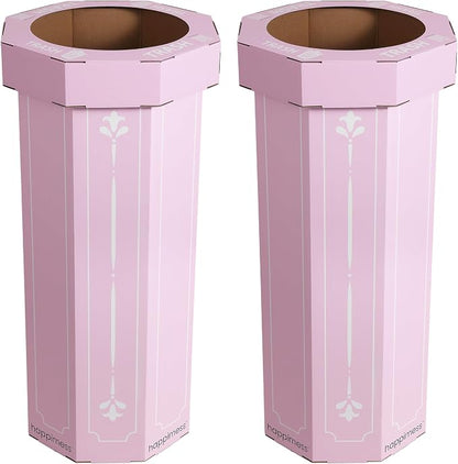 happimess Fleur 25 Gal Trash Can Bin, Bridal Pink, Set of 2