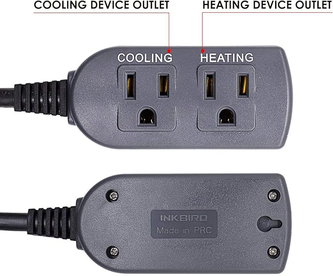 Inkbird ITC308S Temperature Controller for Aquarium with Submersible Probe, Heating Cooling Outlets Thermostat for Heater and Cooling Fans