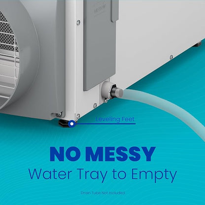 AprilAire E100 Whole House Dehumidifier for Basement & Crawl Space – 100-Pint High-Capacity Commercial Dehumidifier for Homes Up to 5,500 Sq. Ft. with Pump, Drain Hose, & Hanging Kit for DIY Install
